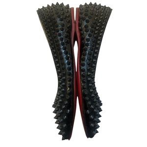 Artemis Handmade Black Leather Spike Flats 37 LNC